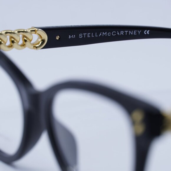 🕶️ New Stella McCartney SC50005I 001 Eyeglasses - Black/Gold Frame 53mm - Picture 7 of 10